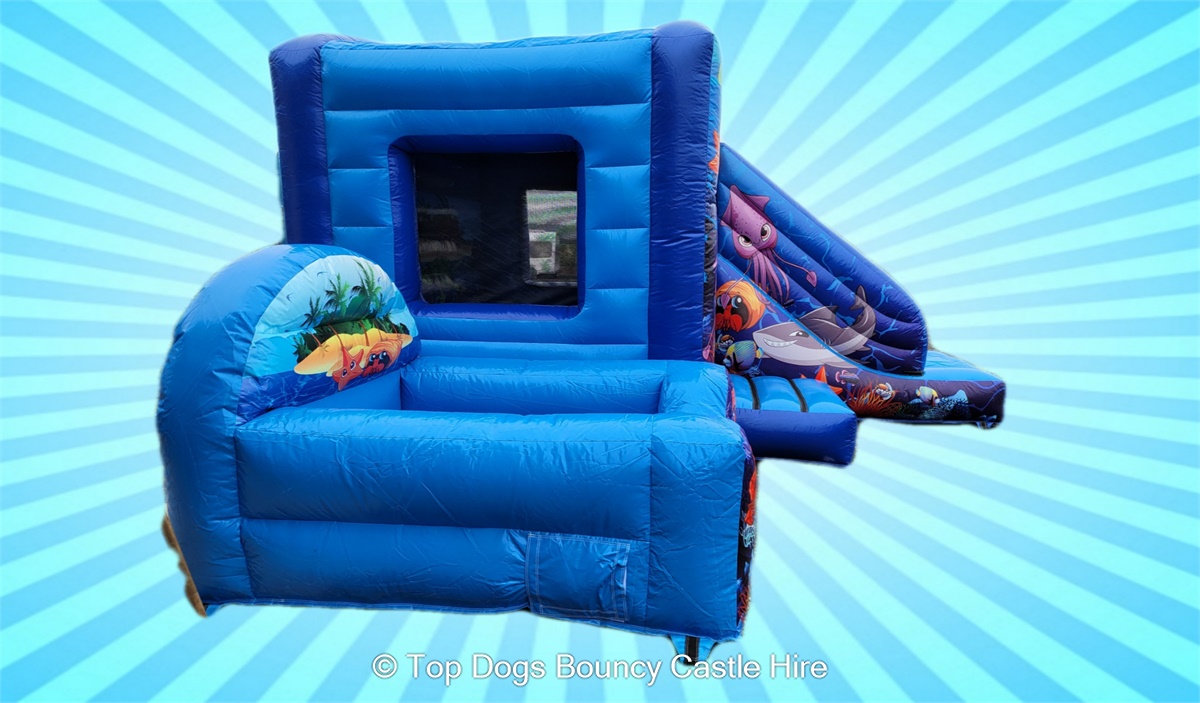 Under The Sea bouncy castle front Combi slide & Ballpool Best Bouncy