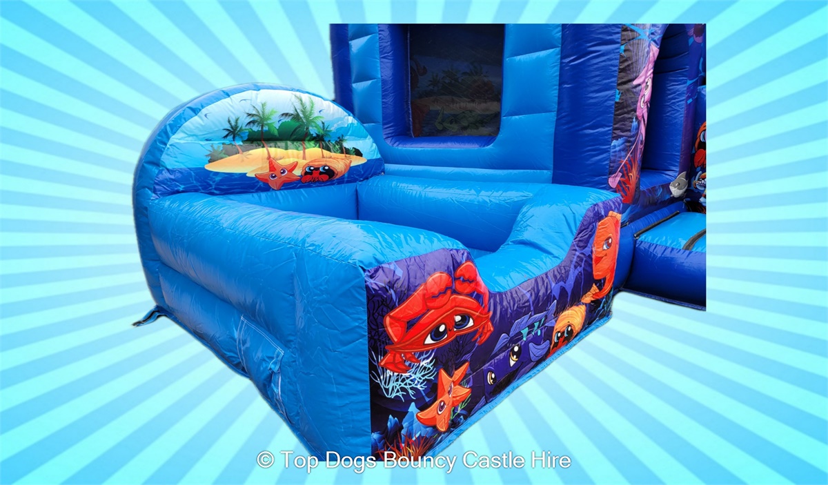 Under The Sea bouncy castle front Combi slide & Ballpool Best Bouncy